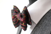 Load image into Gallery viewer, Maroon Gold Leaf Ornament Silk Self-Tie Bow Tie
