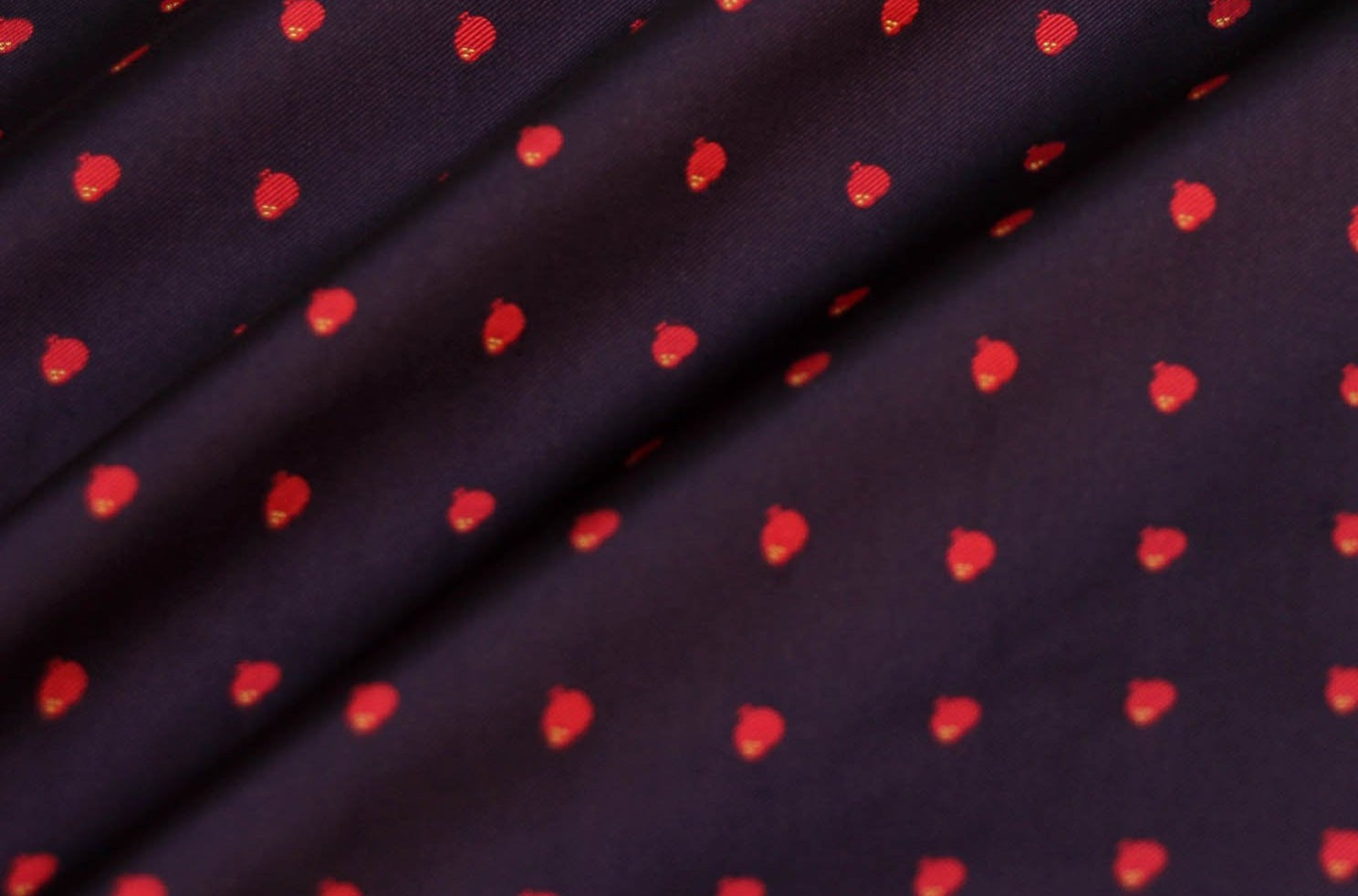 Black with Embroidery Silk Fabric