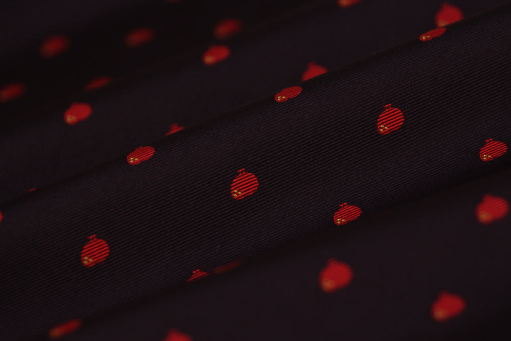 Black with Embroidery Silk Fabric