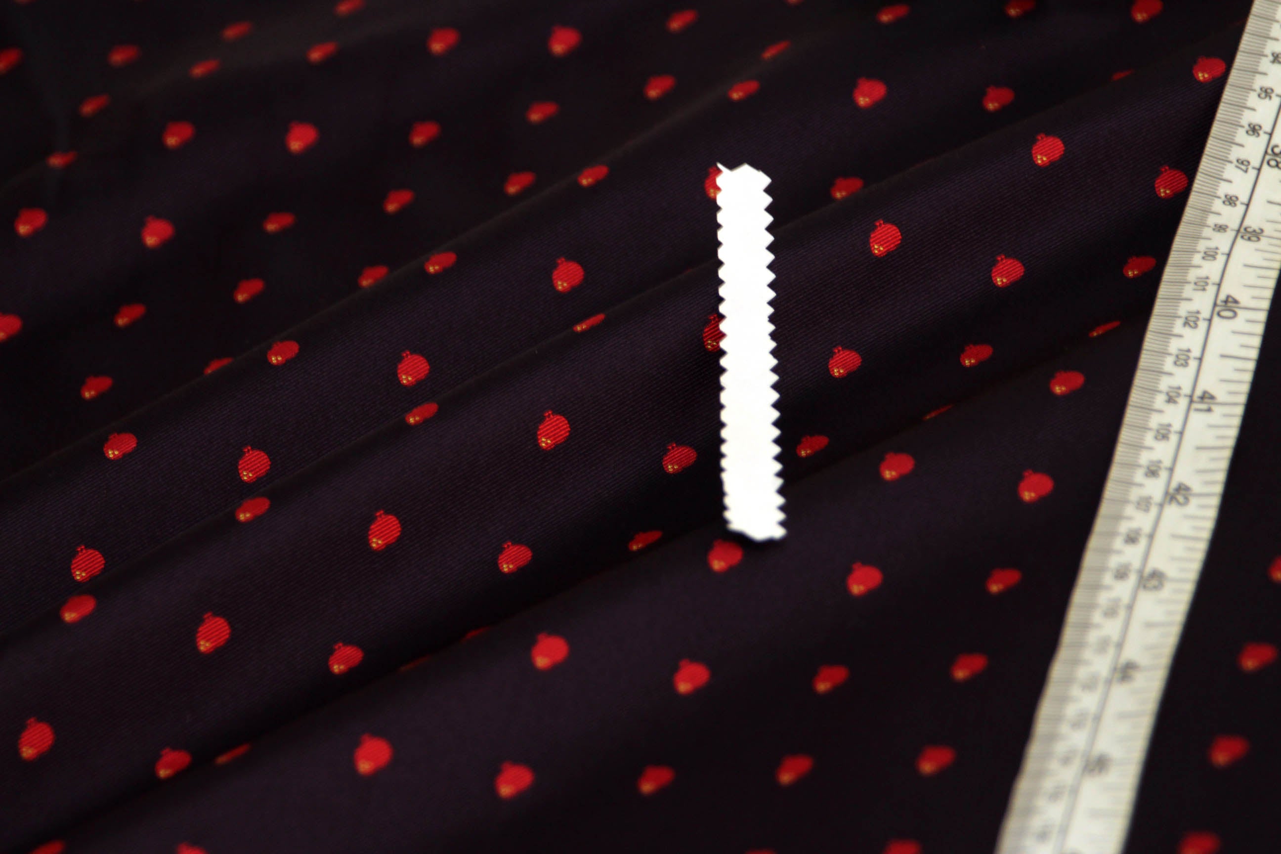 Black with Embroidery Silk Fabric