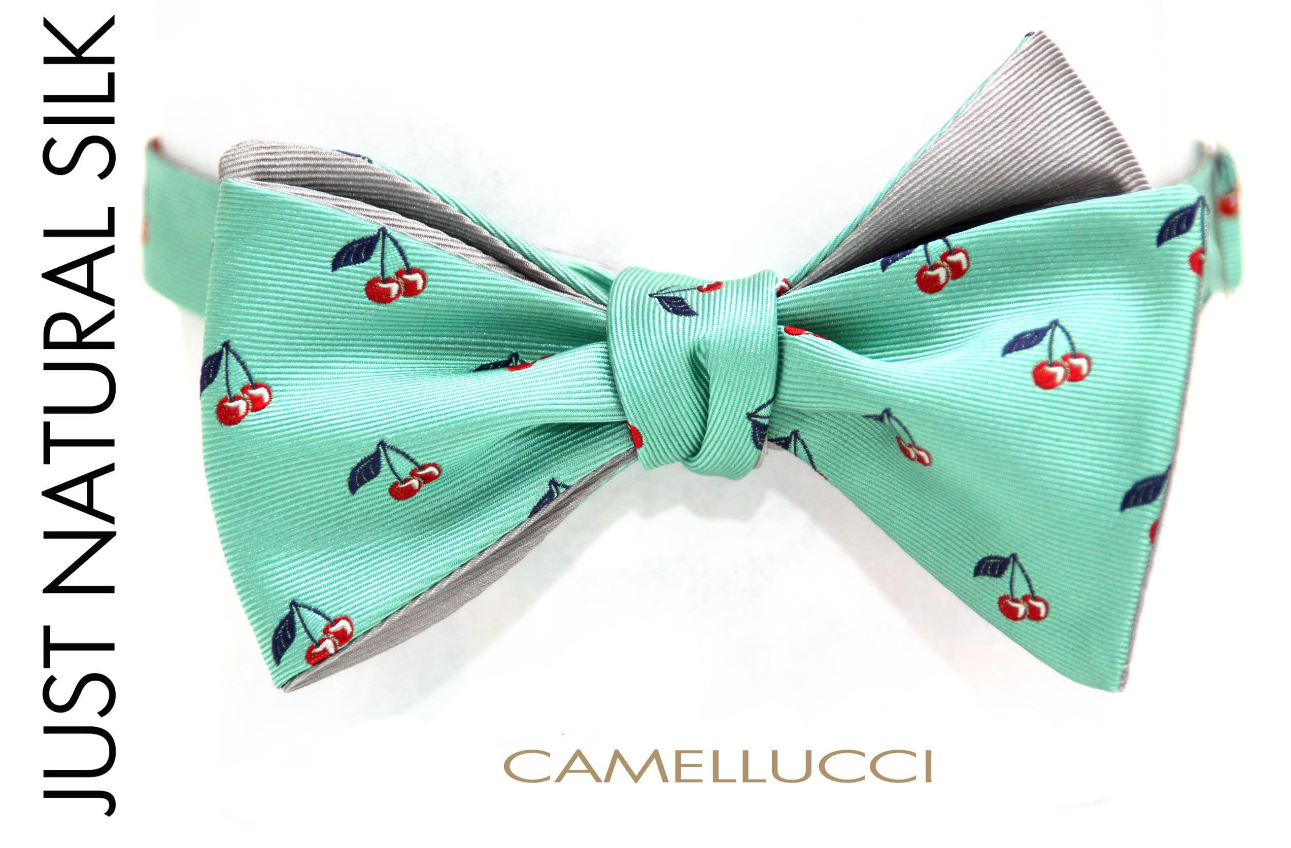 Green Grey Reversible Self-Tie Bow Tie