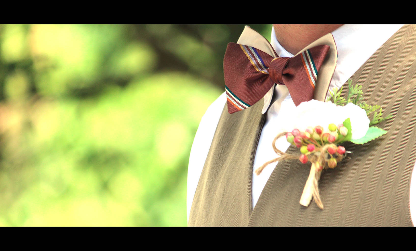 Mauve Stripe Beige Reversible Self-Tie Bow Tie