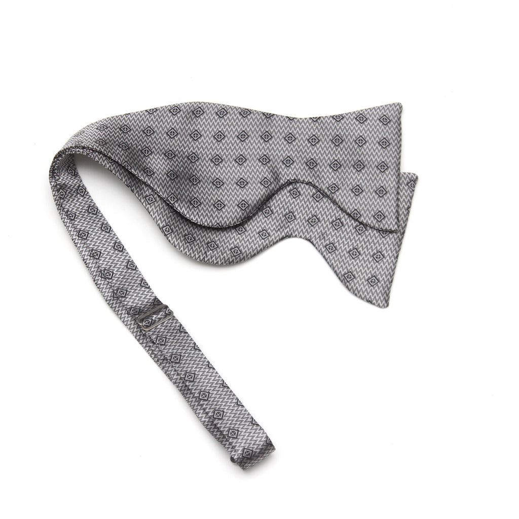 Grey Big Butterfly Silk Bow Tie Ornament