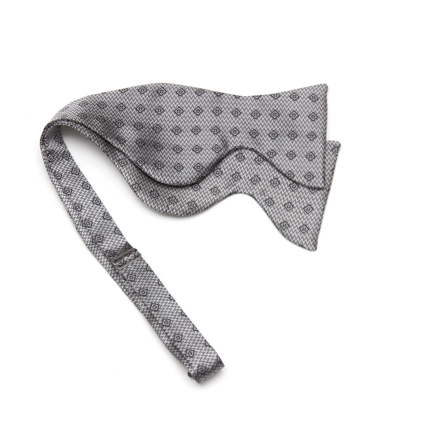 Grey Big Butterfly Silk Bow Tie Ornament