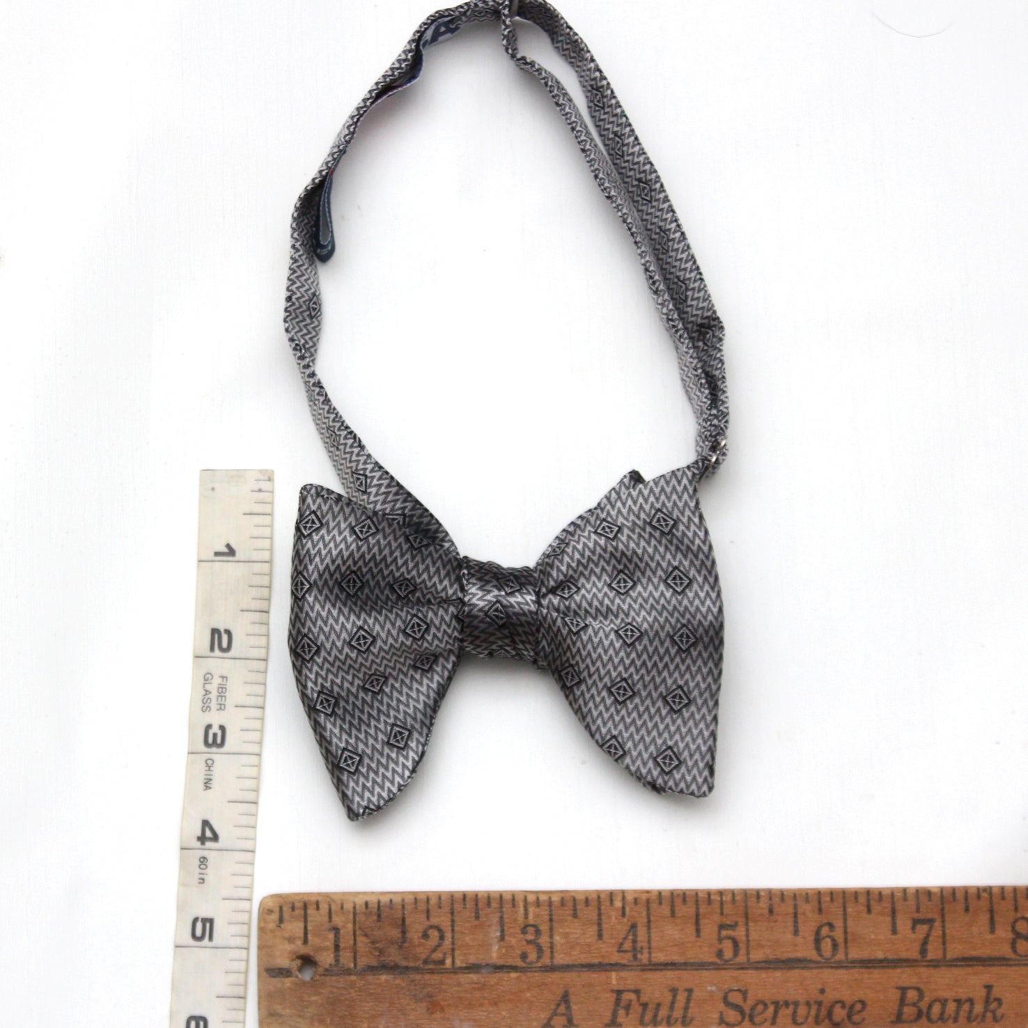 Grey Big Butterfly Silk Bow Tie Ornament