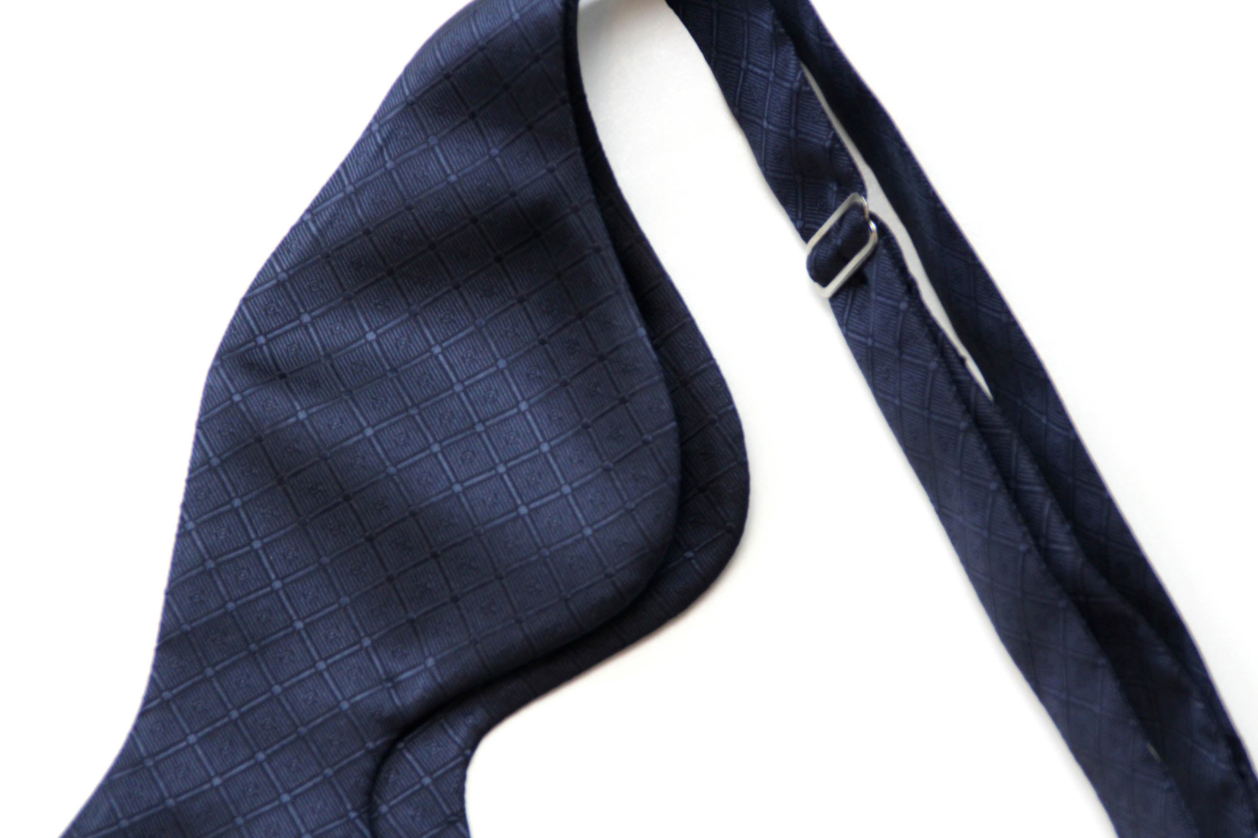 Navy Ornament Big Butterfly Silk Pre-tied Bow Tie