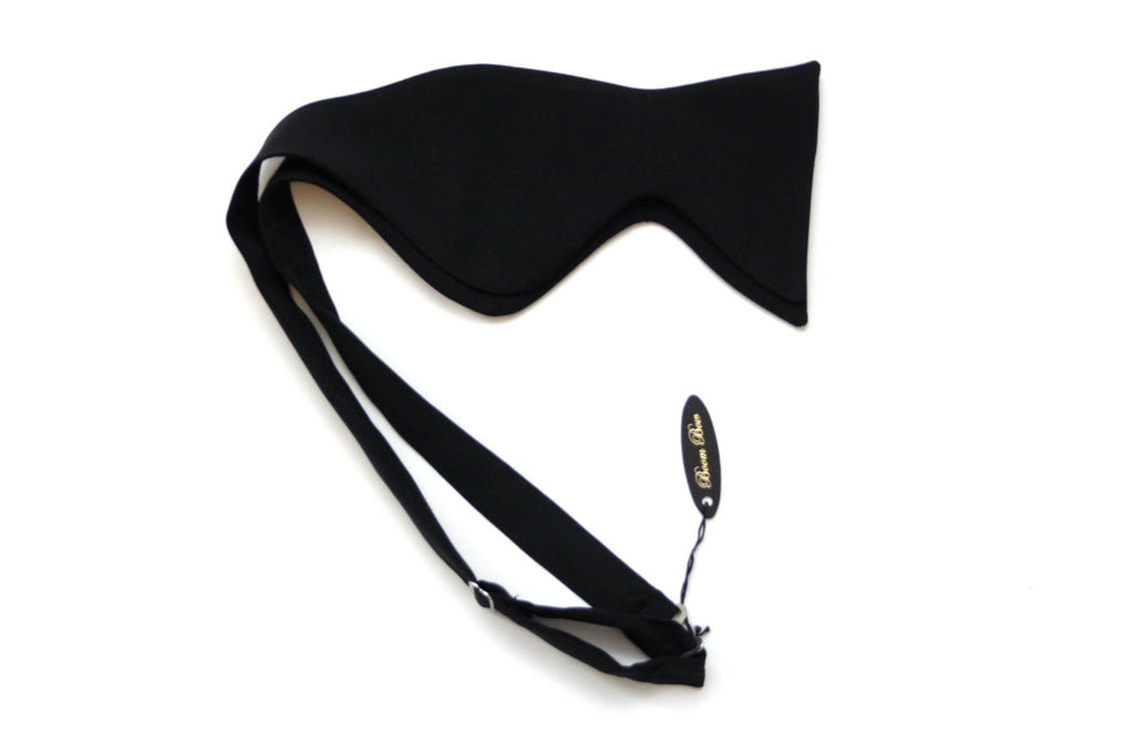 Big Butterfly Black Matted Silk Bow Tie Self-Tied