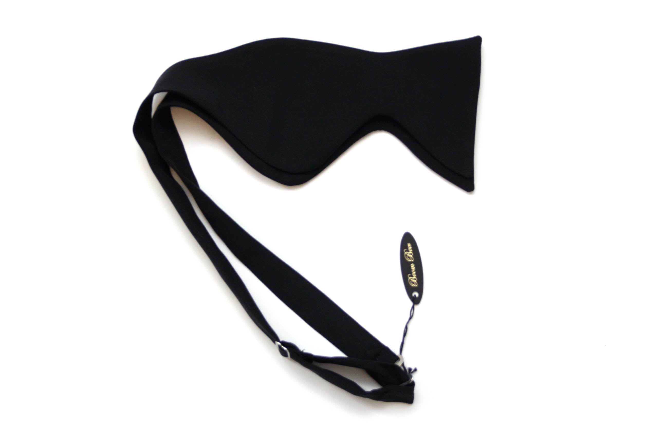 Big Butterfly Black Matted Silk Bow Tie Self-Tied