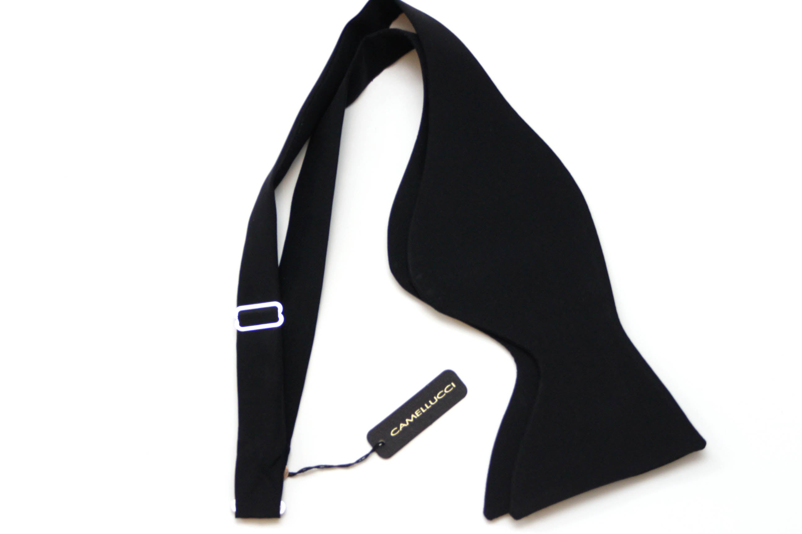 Big Butterfly Black Matted Silk Bow Tie Self-Tied