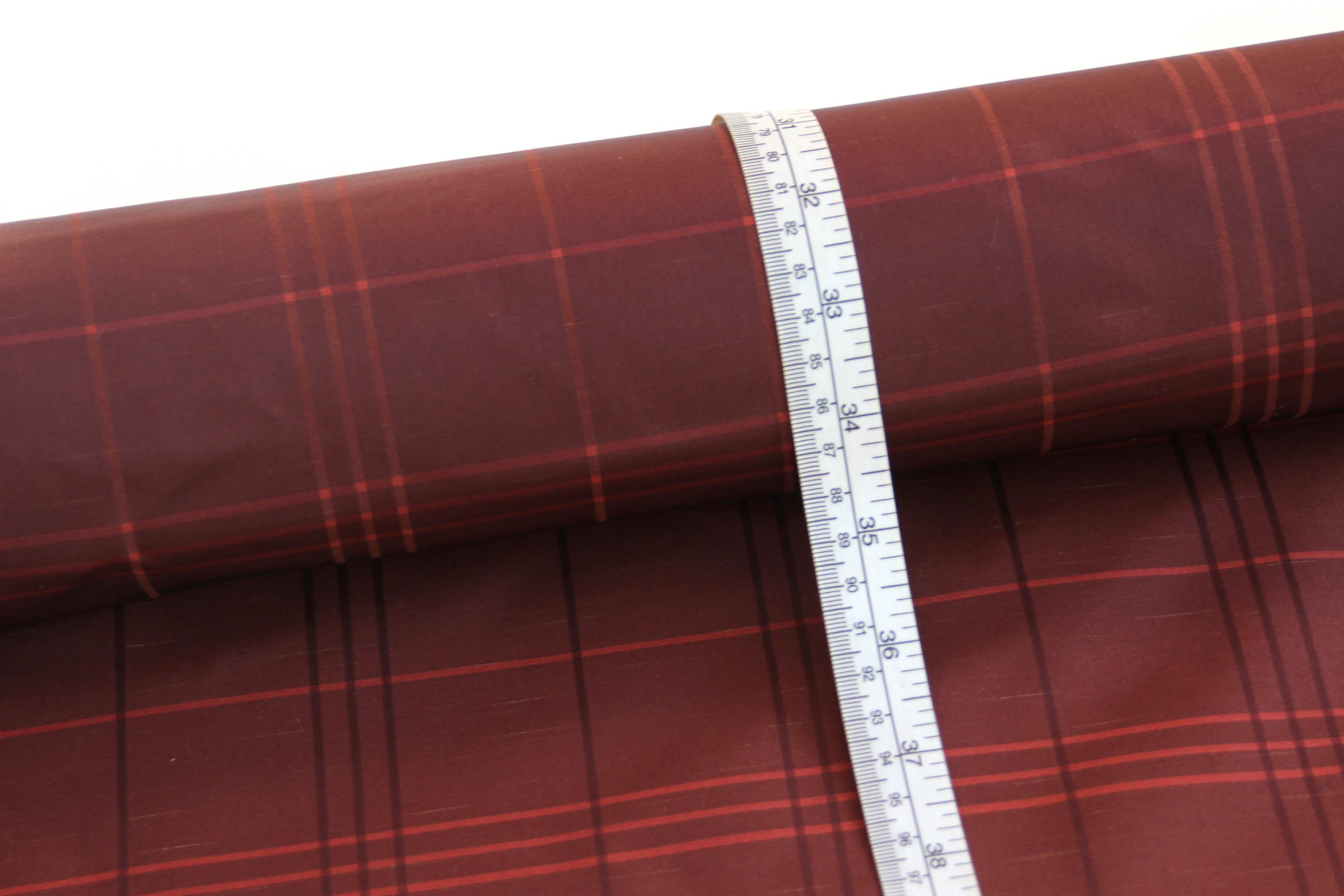 Brown Plaid Silk Fabric