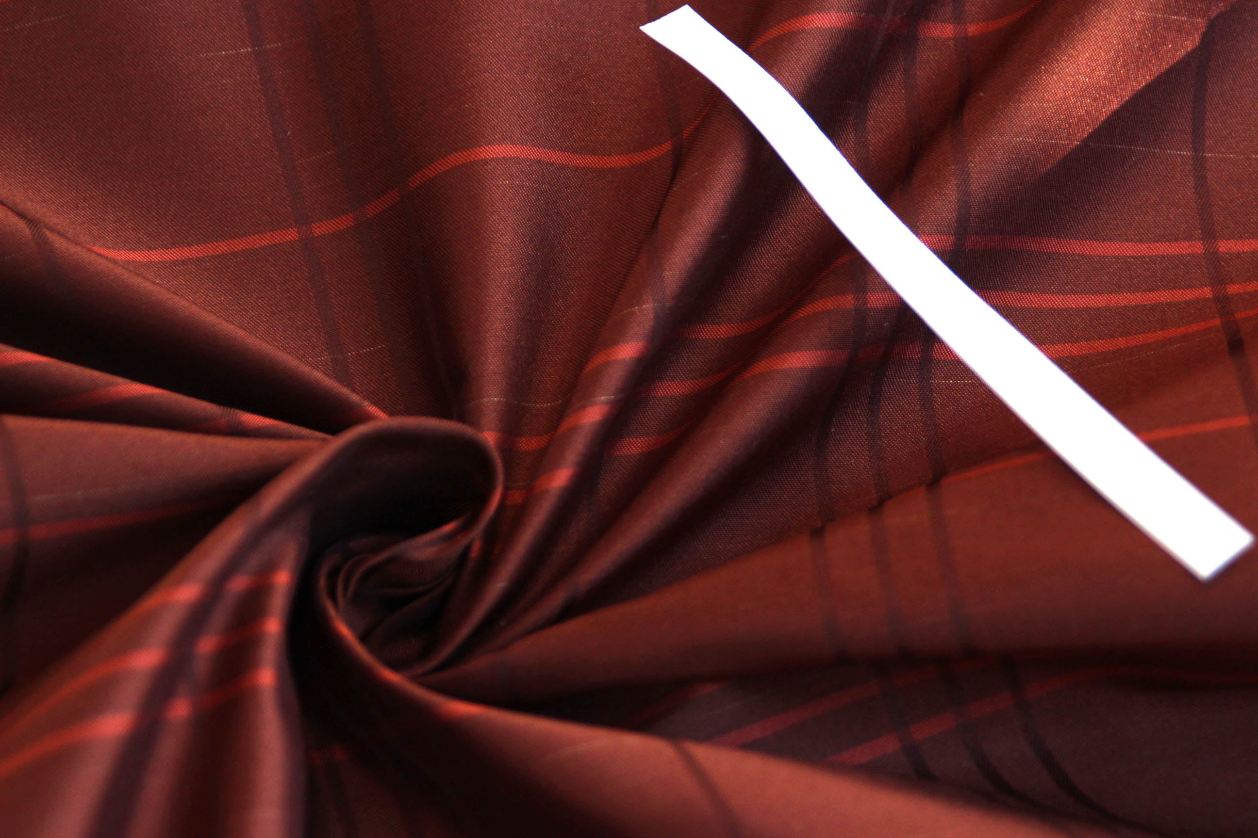 Brown Plaid Silk Fabric