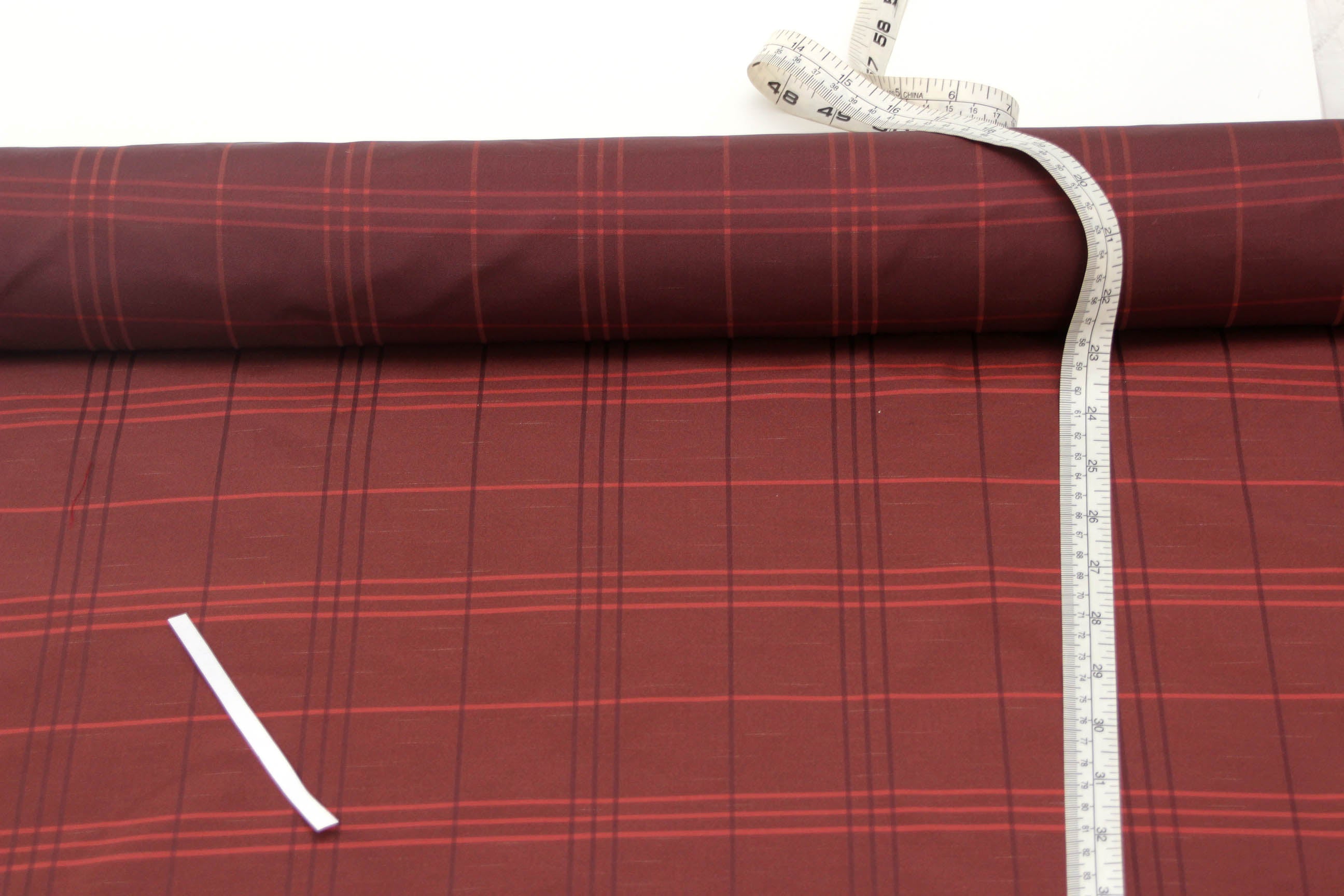 Brown Plaid Silk Fabric
