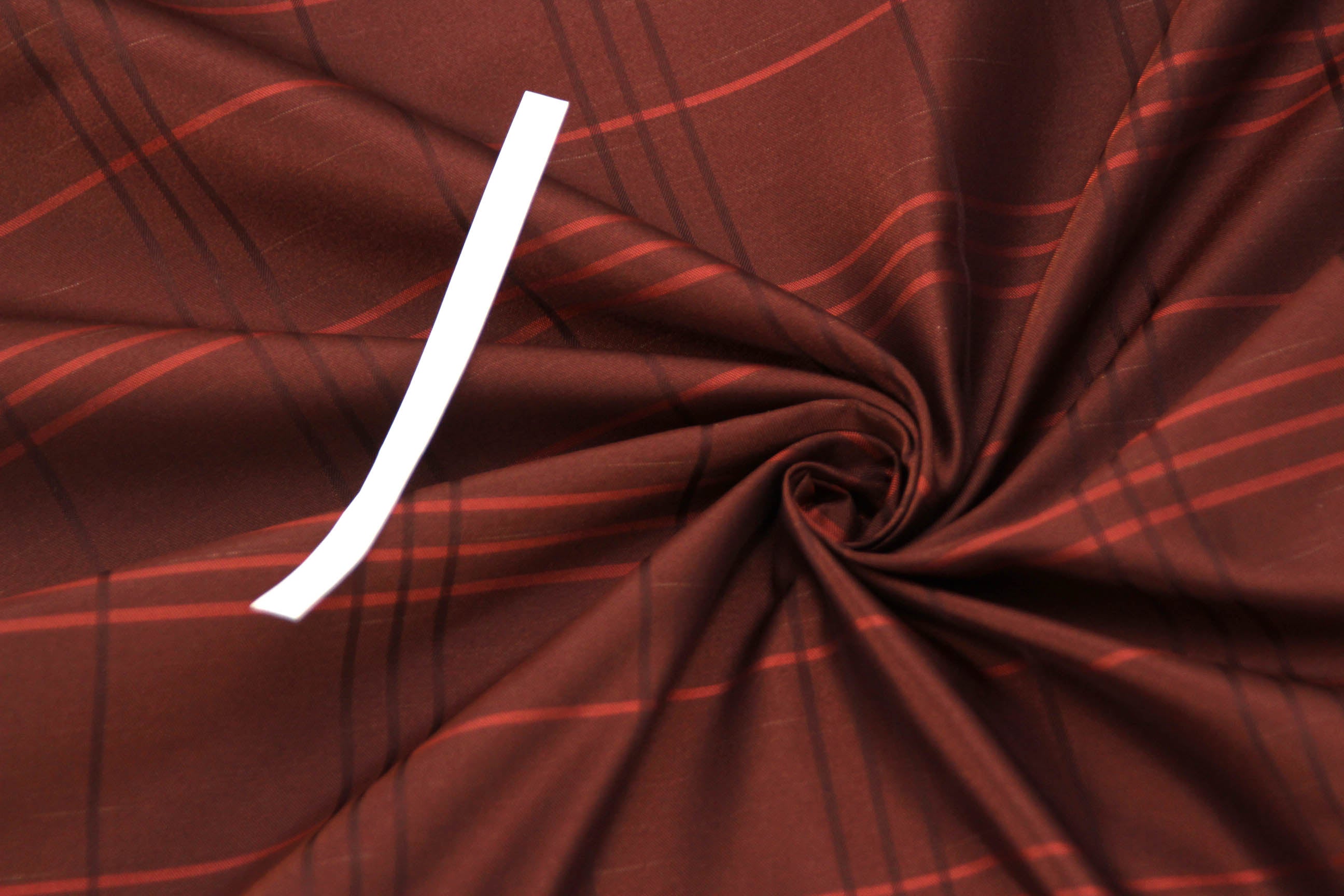 Brown Plaid Silk Fabric