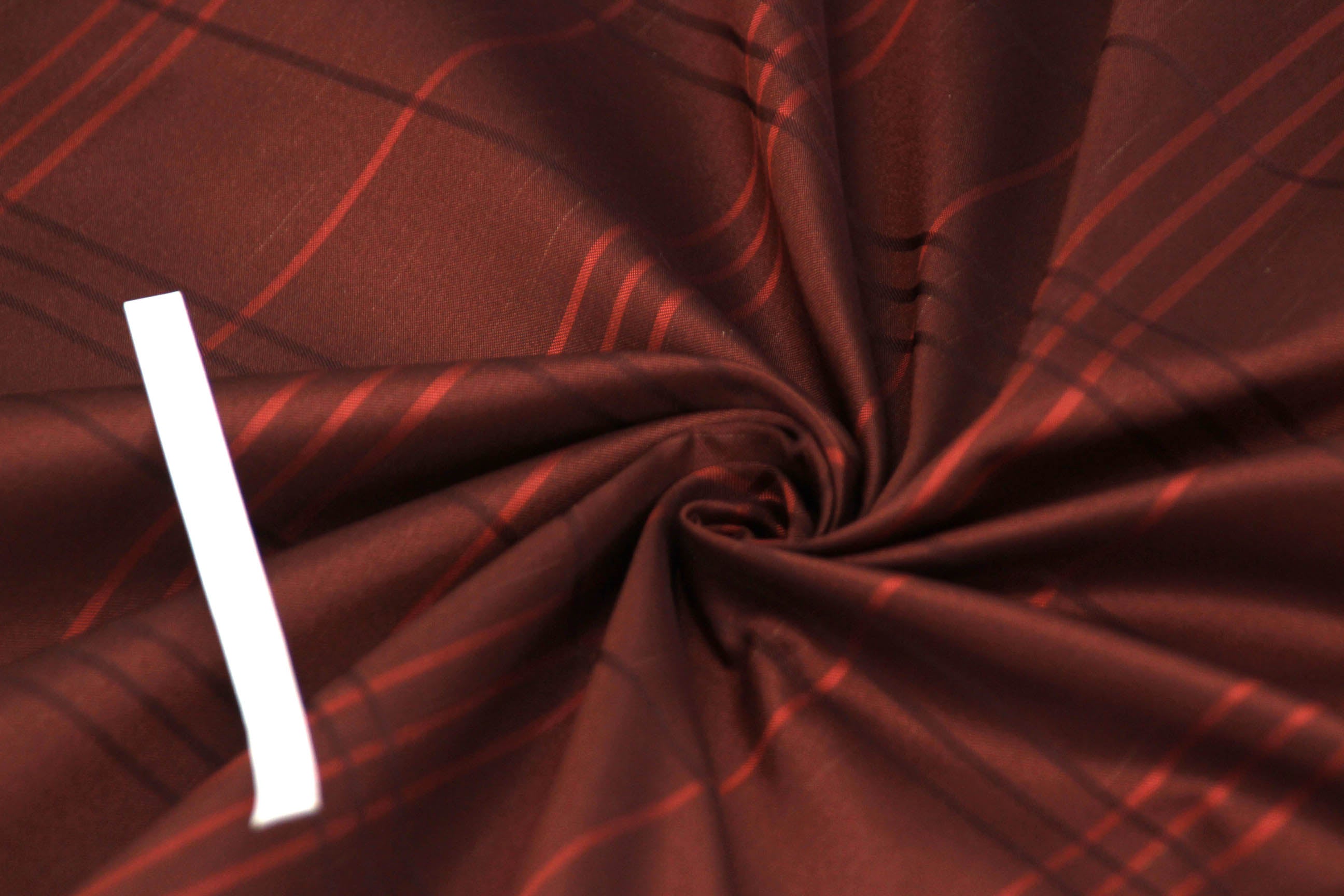 Brown Plaid Silk Fabric