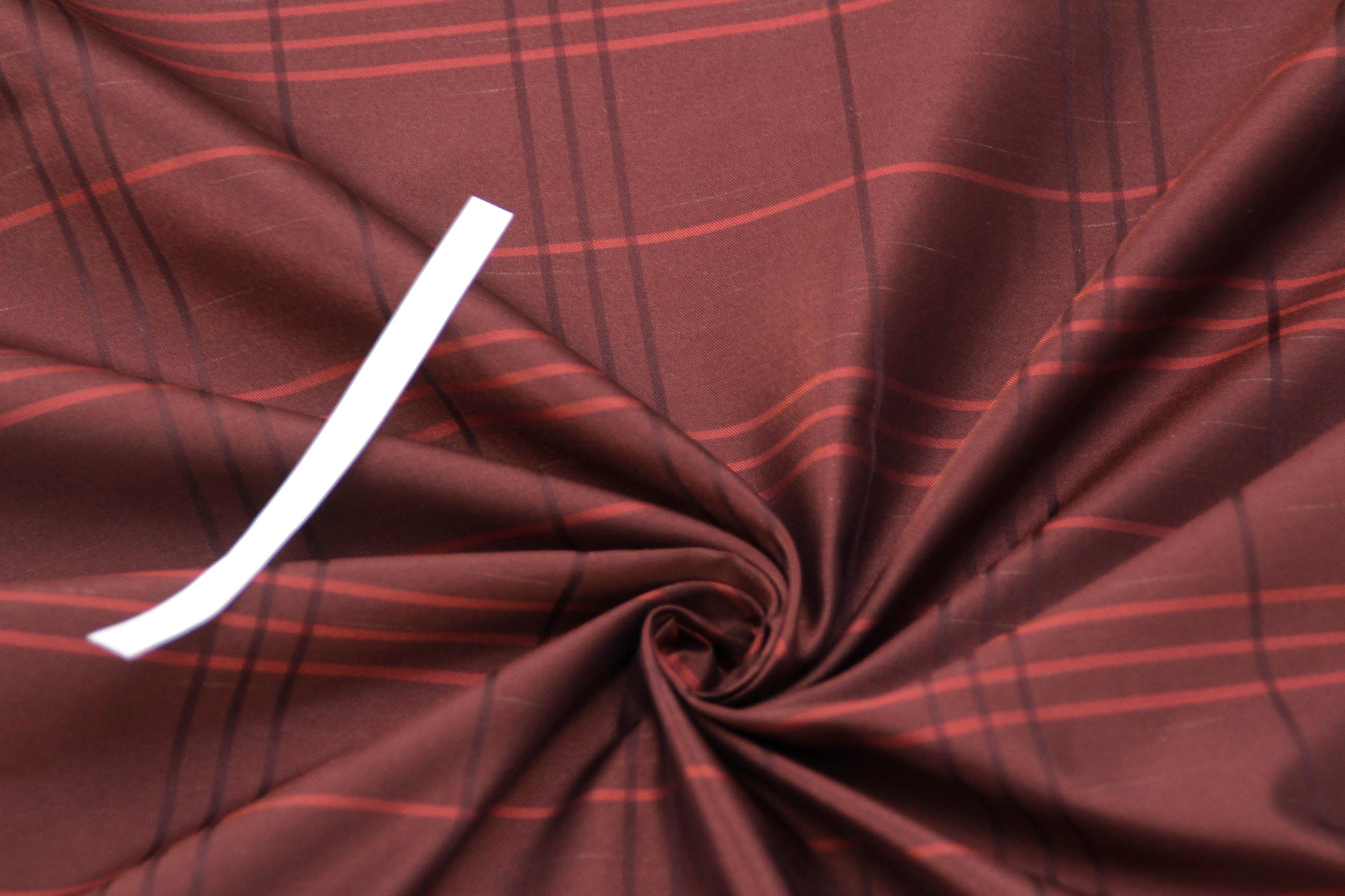 Brown Plaid Silk Fabric