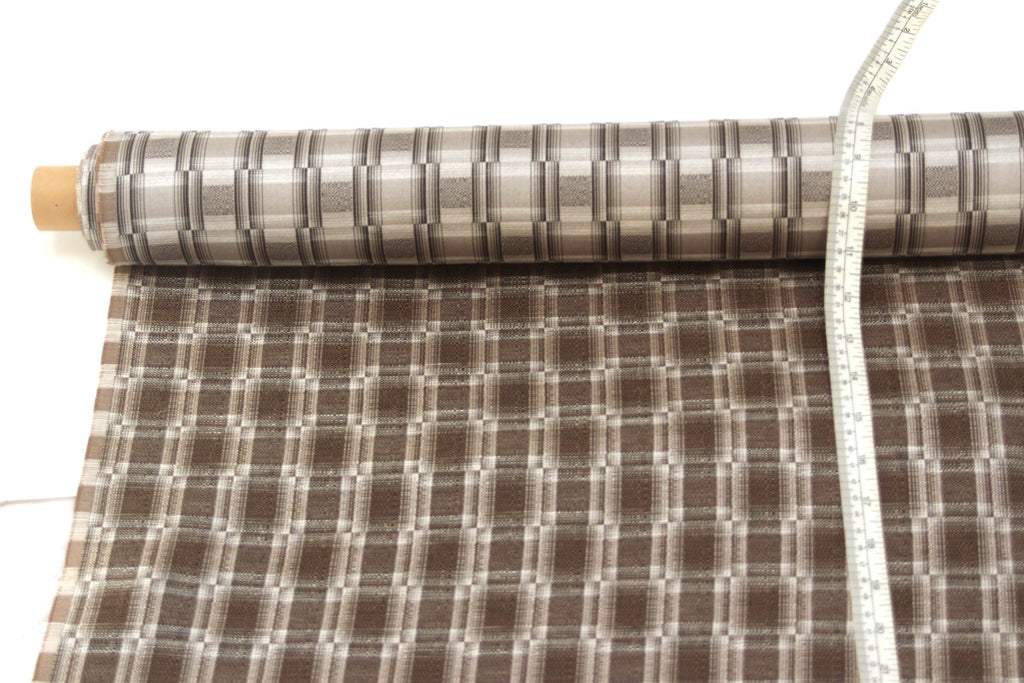 Grey Plaid Silk Fabric