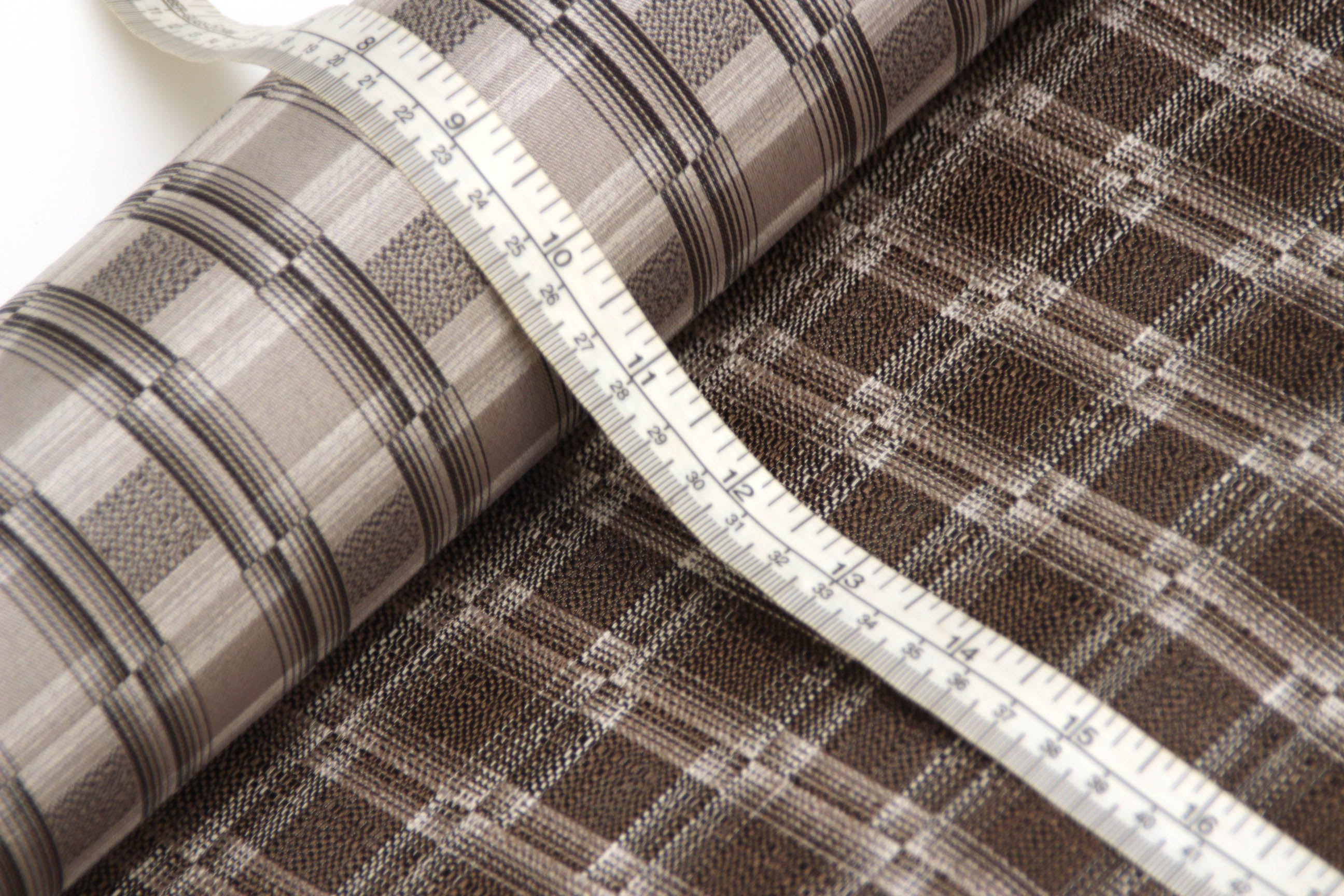 Grey Plaid Silk Fabric