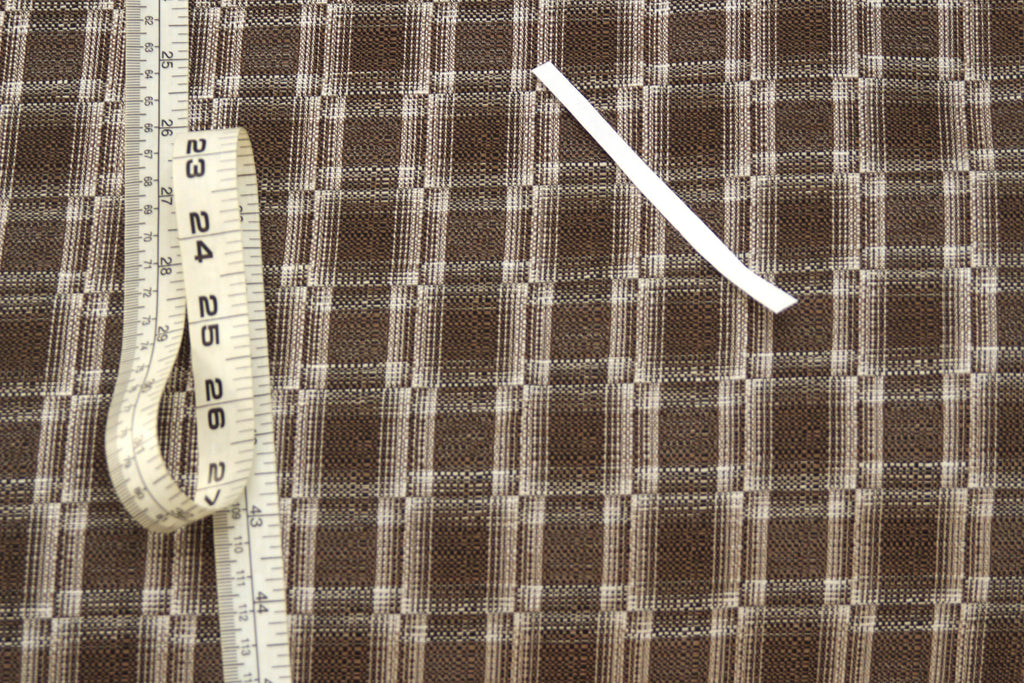 Grey Plaid Silk Fabric