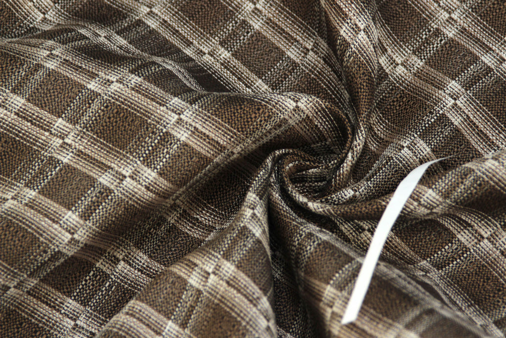 Grey Plaid Silk Fabric