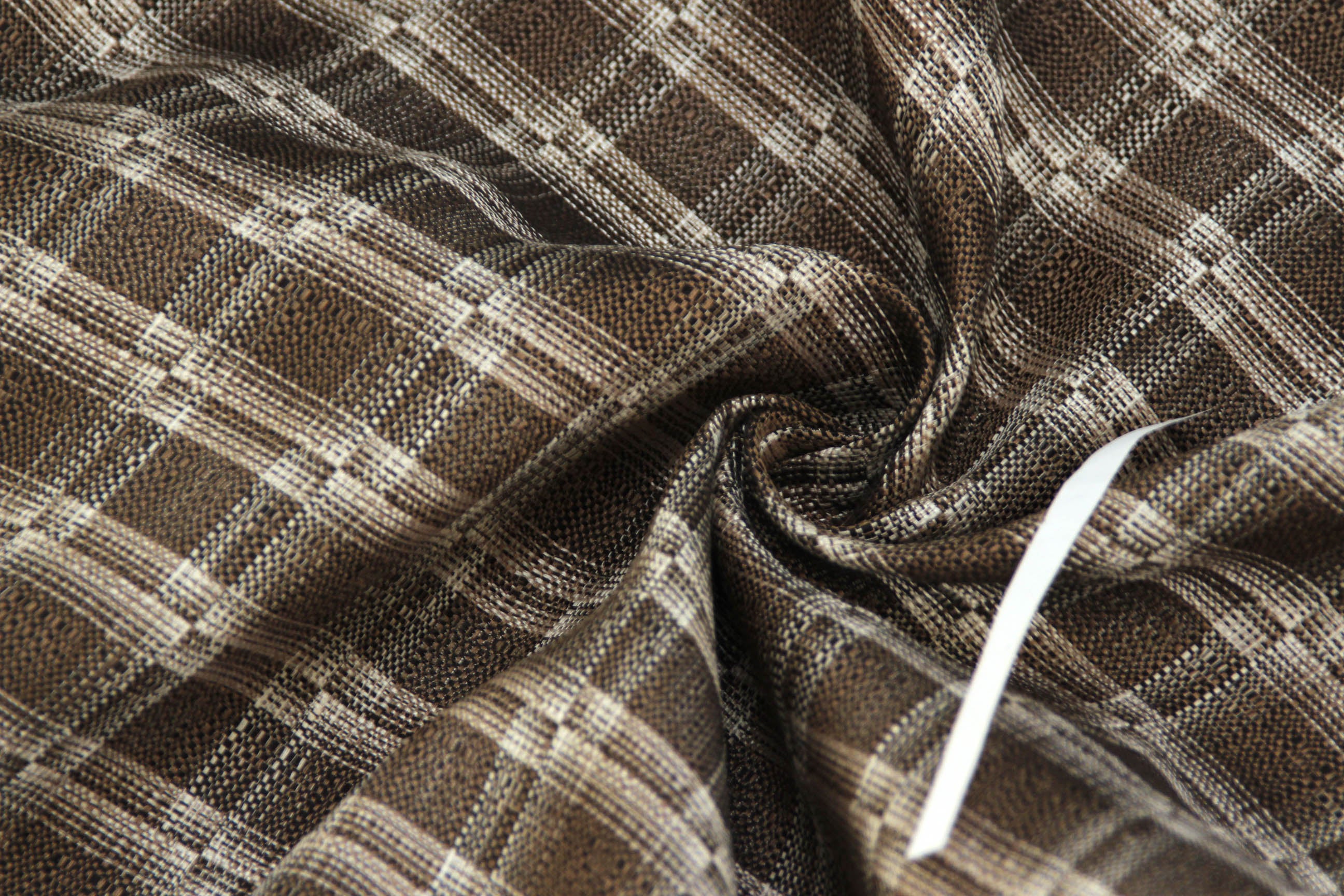 Grey Plaid Silk Fabric