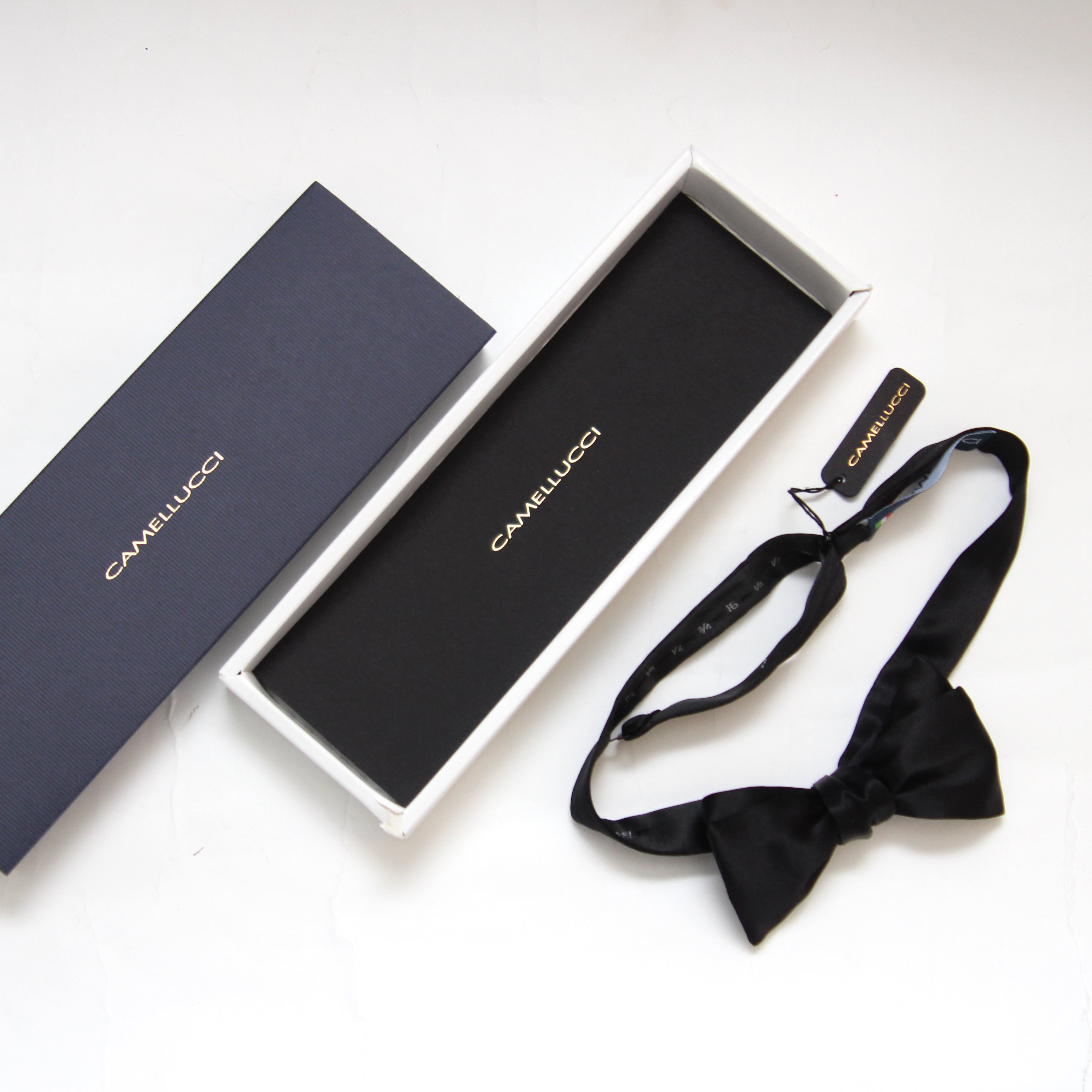 Black Straight Self-tied Bow Tie