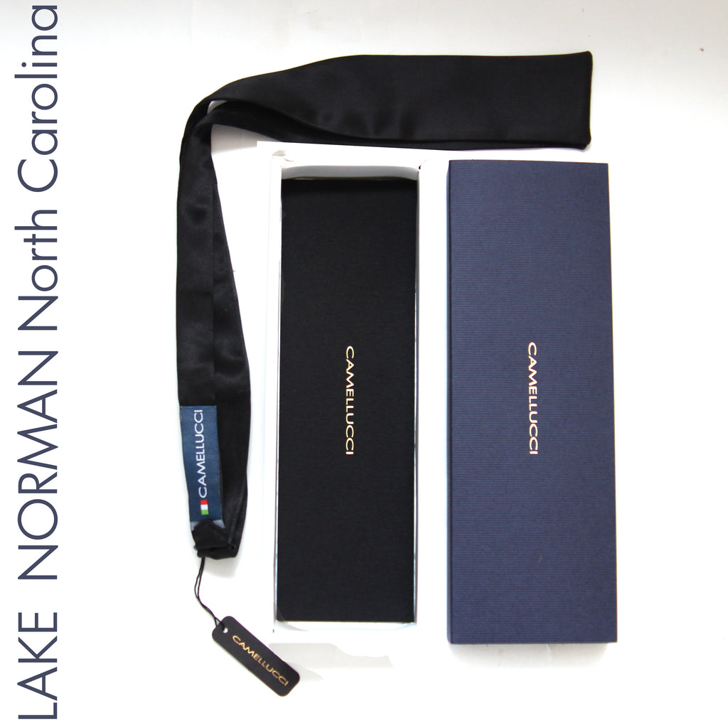Black Straight Self-tied Bow Tie