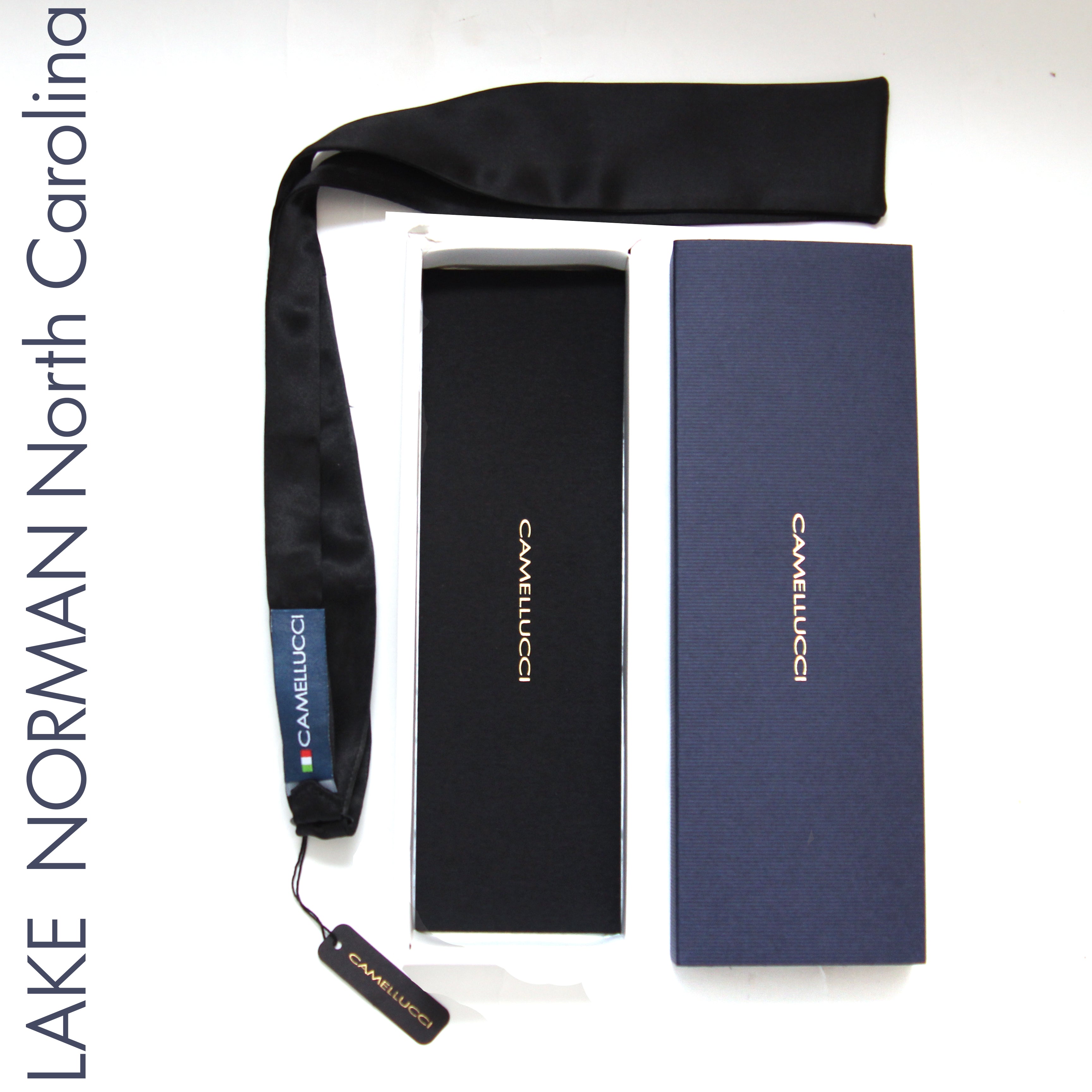 Black Straight Self-tied Bow Tie