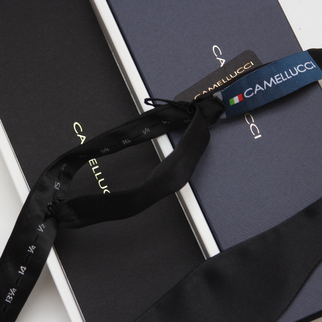 Black Straight Self-tied Bow Tie