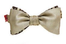 Load image into Gallery viewer, Gold Brown Ornament Reversible Self-Tie Bow Tie
