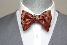 Load image into Gallery viewer, Maroon Gold Classic Self-tied Bow Tie

