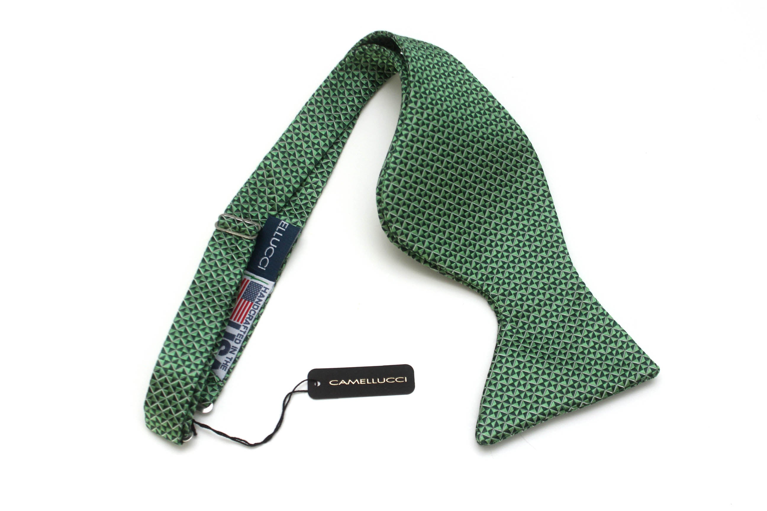 Green Ornament Large Silk Bow Tie