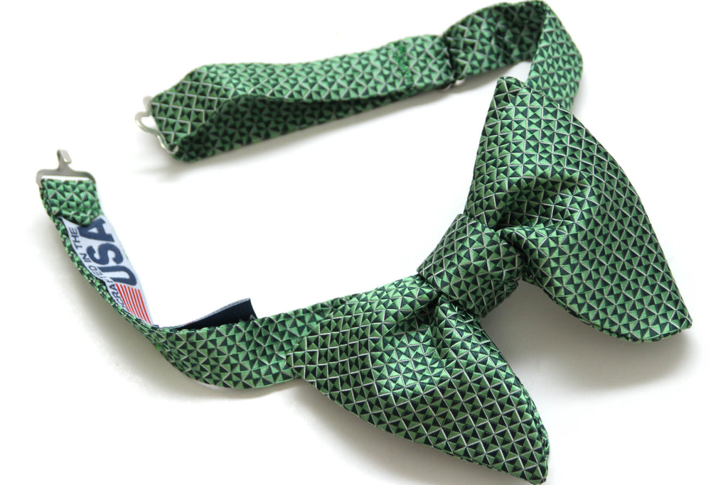 Green Ornament Large Silk Bow Tie
