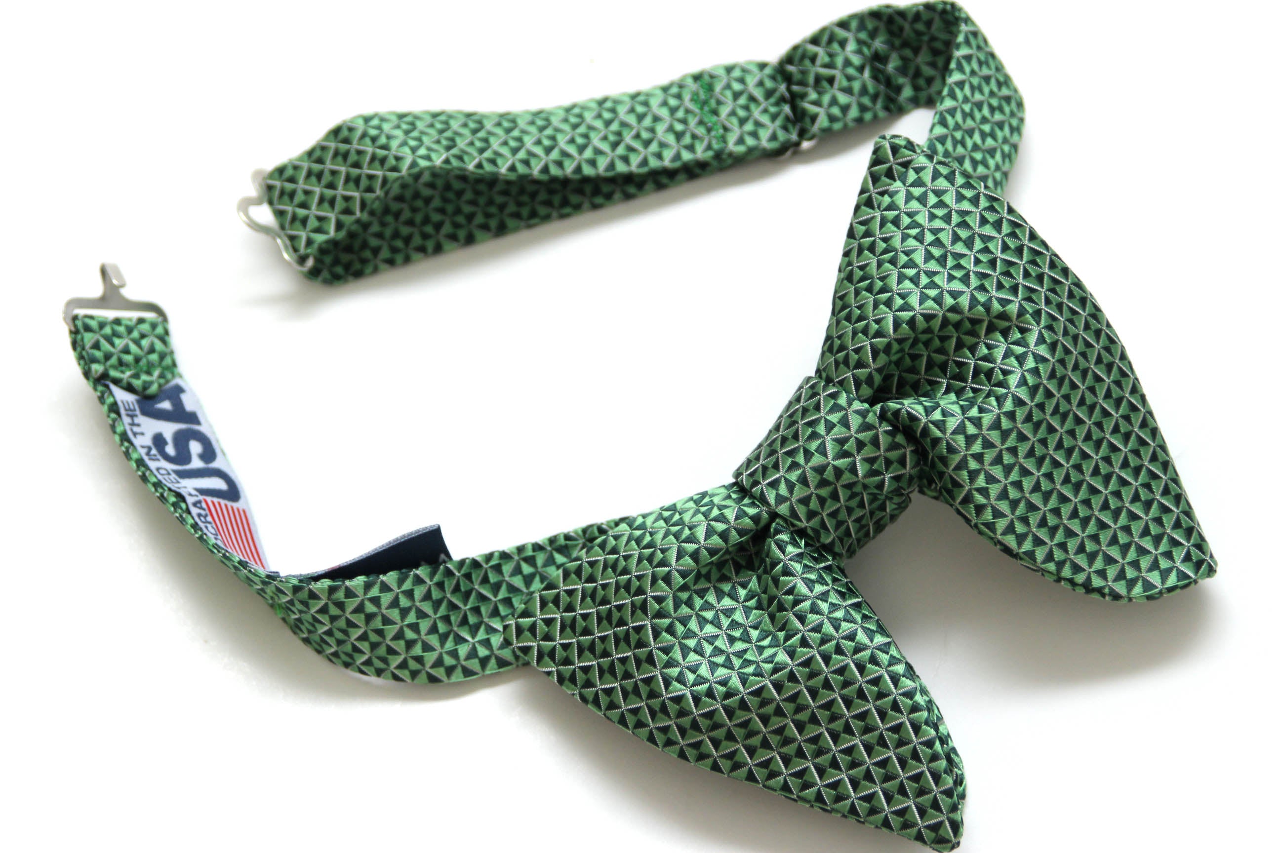 Green Ornament Large Silk Bow Tie