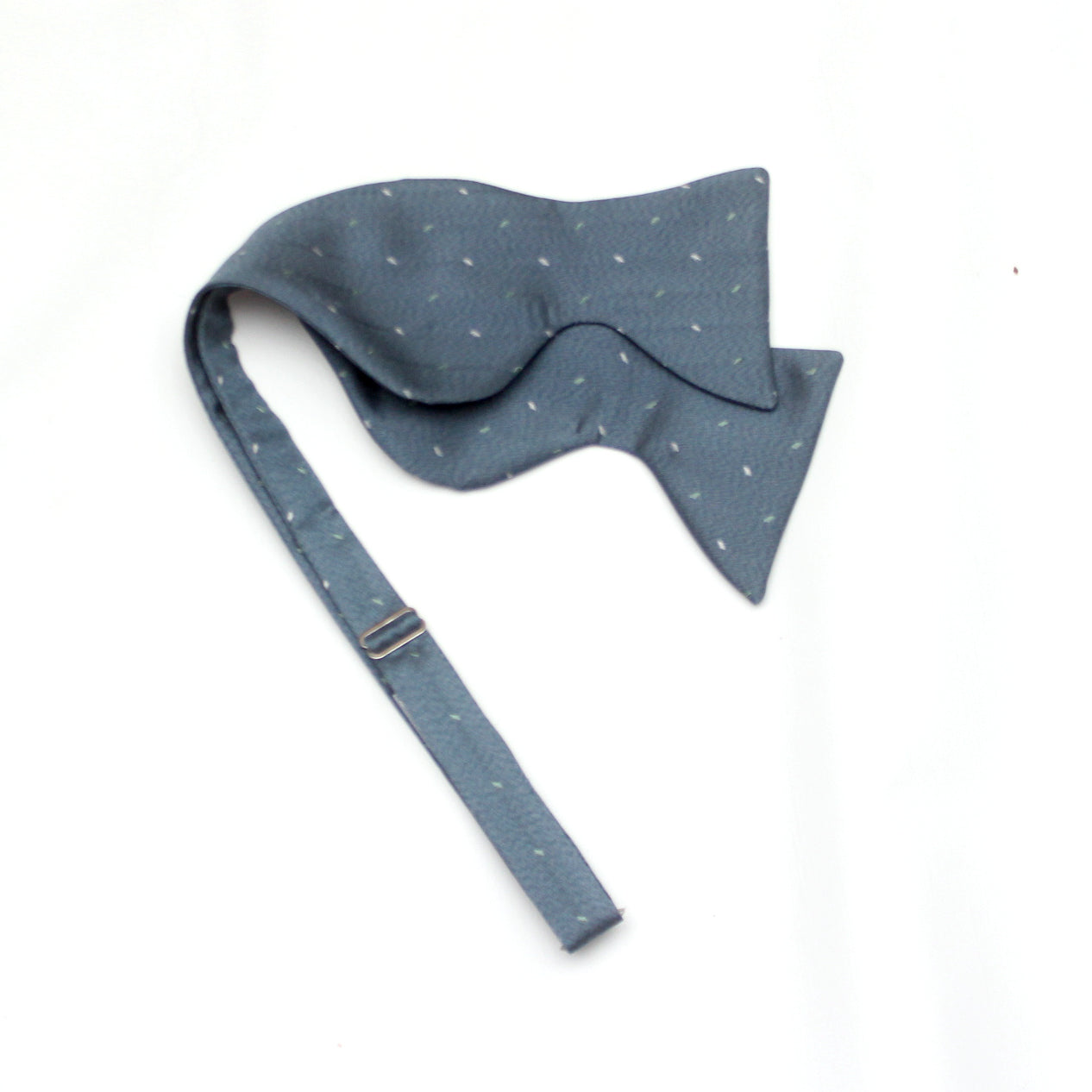 Big Butterfly Dusty Blue Silk Bow Tie