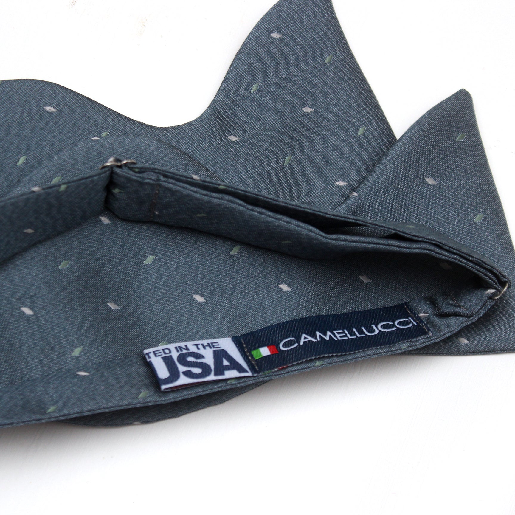 Big Butterfly Dusty Blue Silk Bow Tie