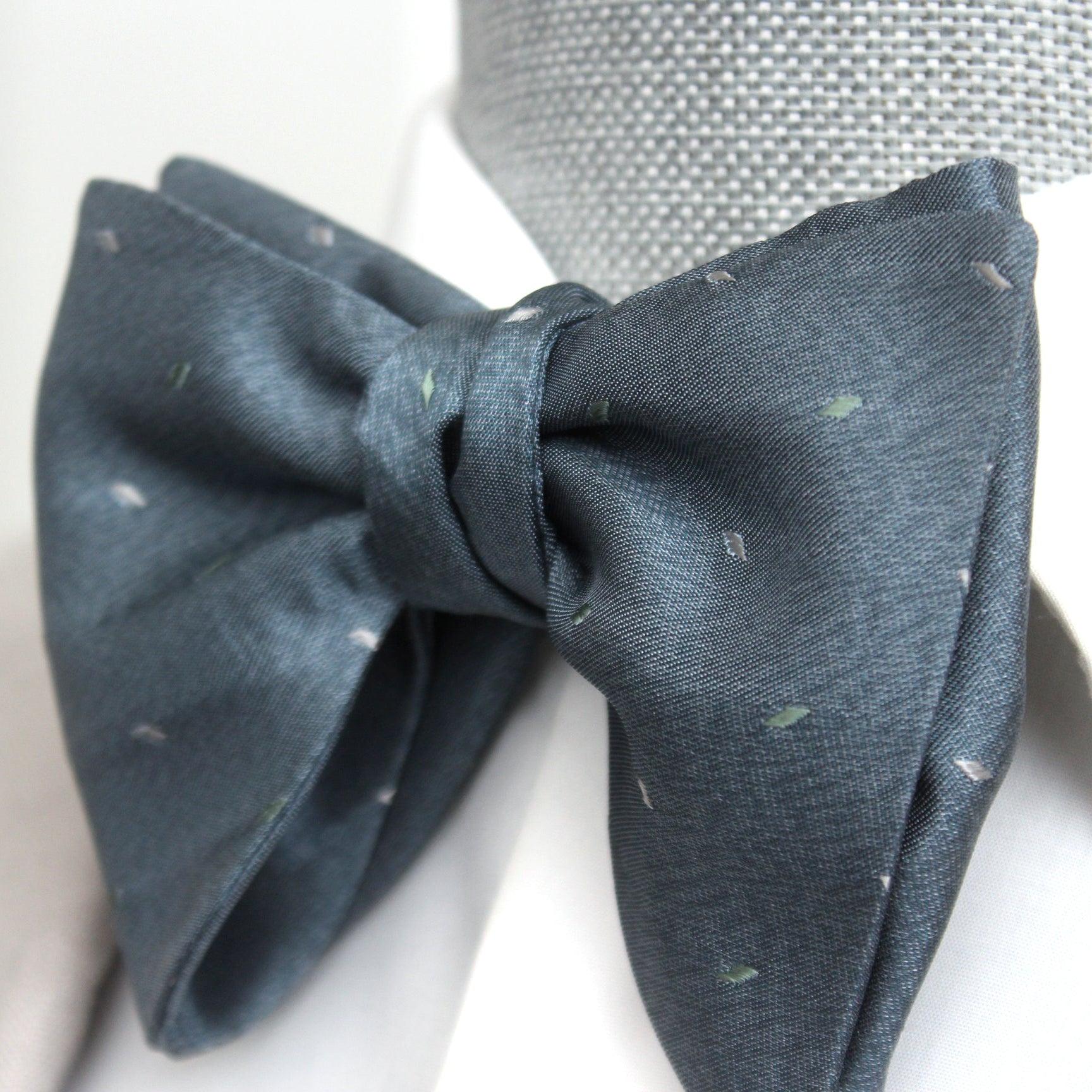 Big Butterfly Dusty Blue Silk Bow Tie