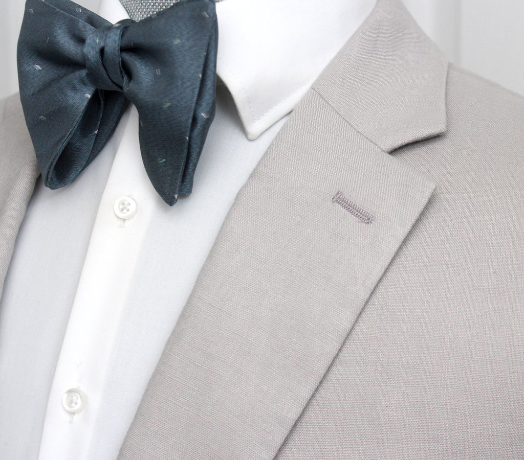 Big Butterfly Dusty Blue Silk Bow Tie