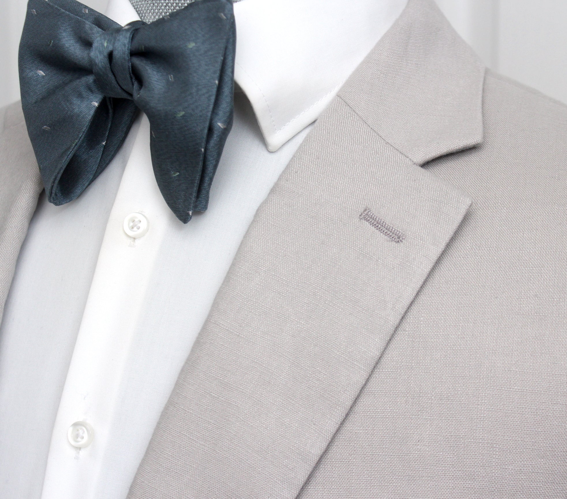Big Butterfly Dusty Blue Silk Bow Tie