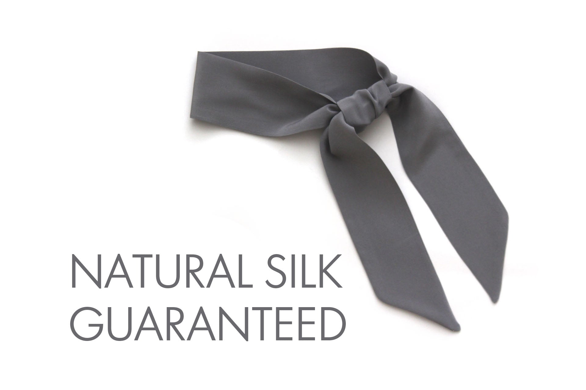 Grey Solid Silk Skinny Scarf