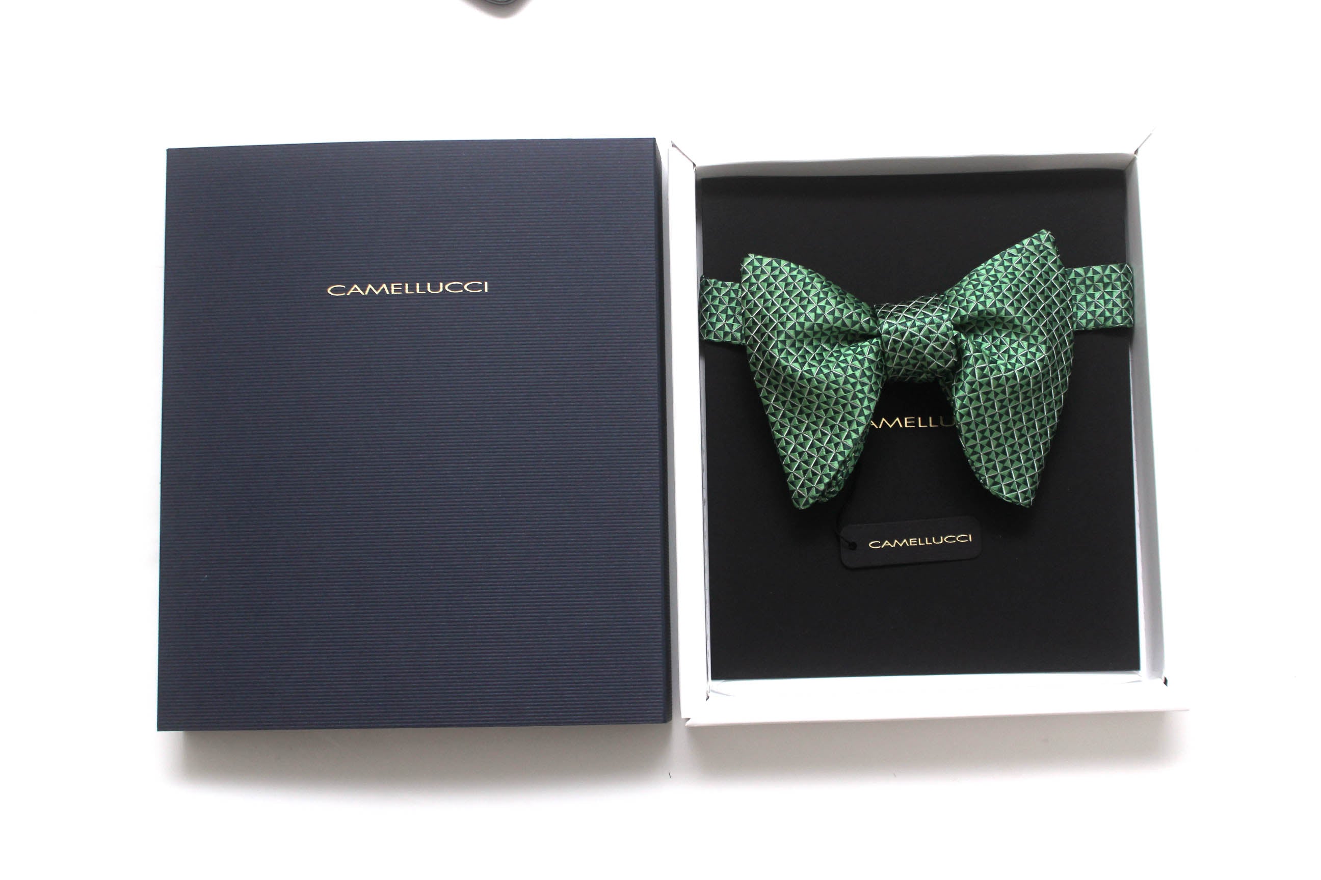 Green Ornament Large Silk Bow Tie
