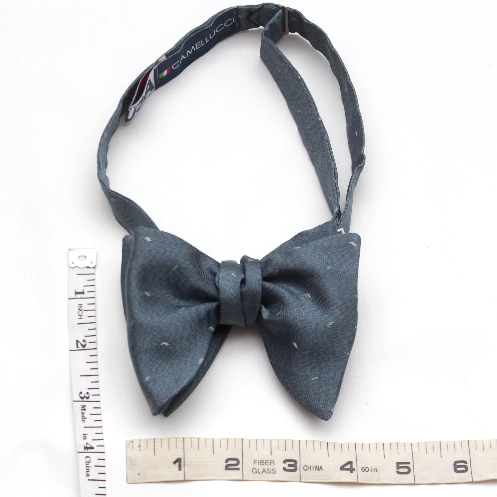 Big Butterfly Dusty Blue Silk Bow Tie