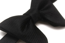 Load image into Gallery viewer, Butterfly Bow tie in Black Textured Silk Bow Tie
