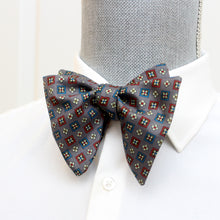 Load image into Gallery viewer, Big Butterfly Grey Ornament Silk Bow Tie
