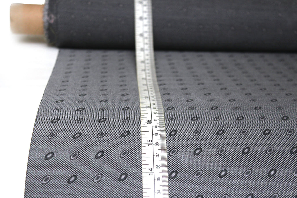 Grey Ornament Silk Fabric