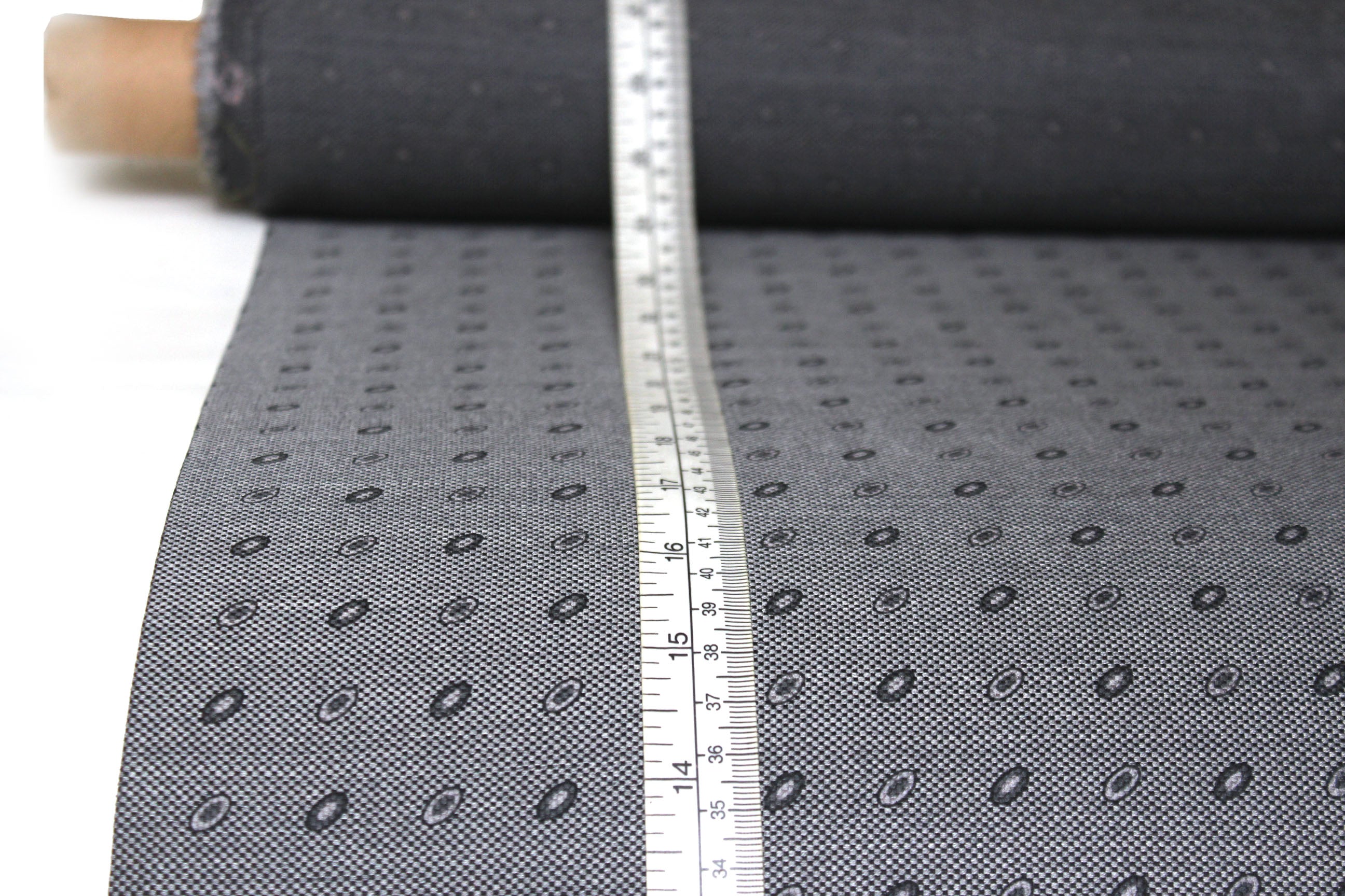 Grey Ornament Silk Fabric
