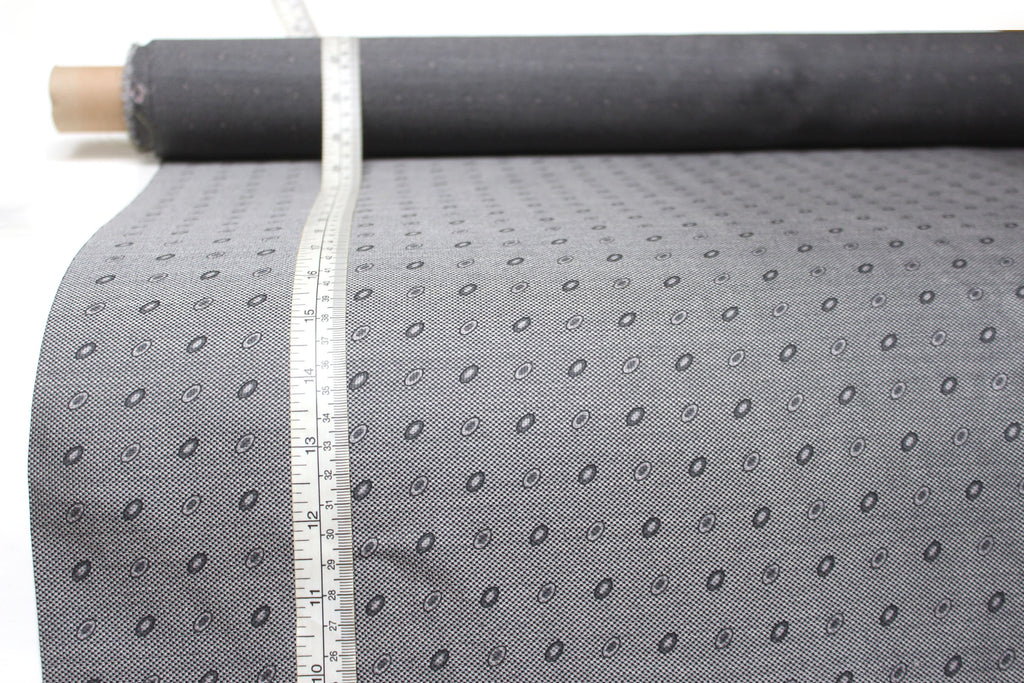 Grey Ornament Silk Fabric
