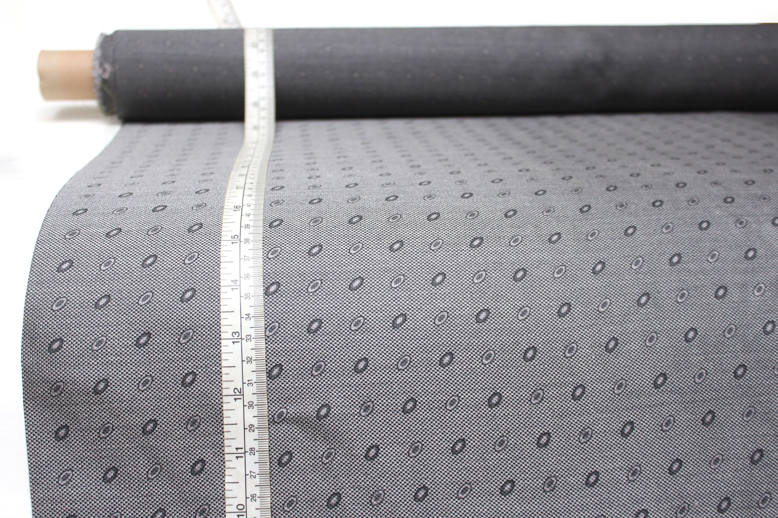 Grey Ornament Silk Fabric