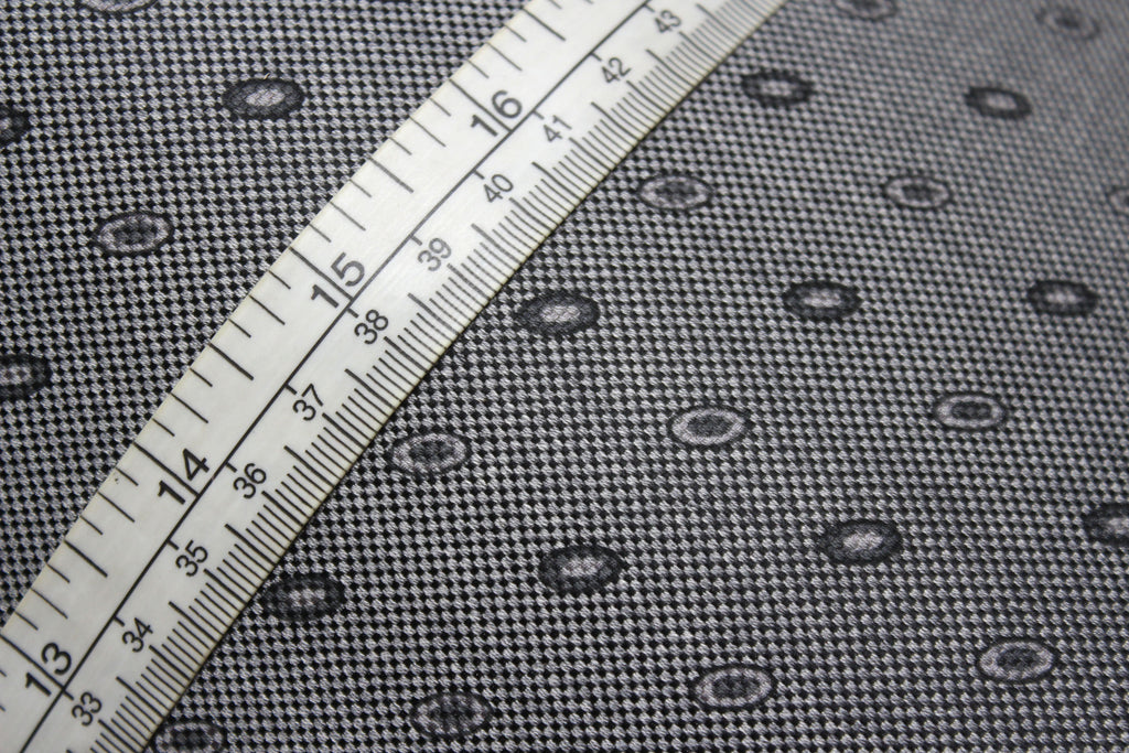 Grey Ornament Silk Fabric