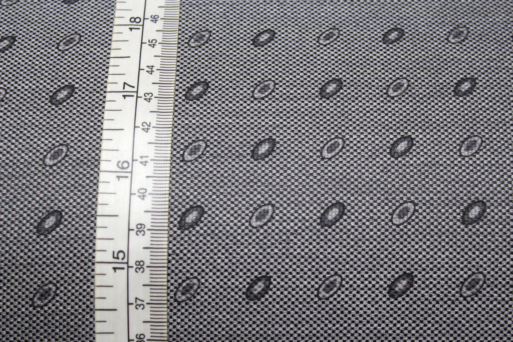 Grey Ornament Silk Fabric
