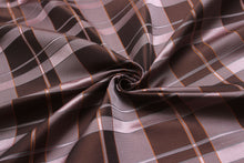 Load image into Gallery viewer, Dusty Rose Brown and Orange Plaid Silk Fabric
